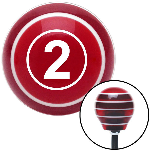 White Ball 2 Red Stripe Shift Knob with M16 x 15 Insert