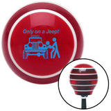 Blue Only On A Jeep Red Stripe Shift Knob with M16 x 15 Insert