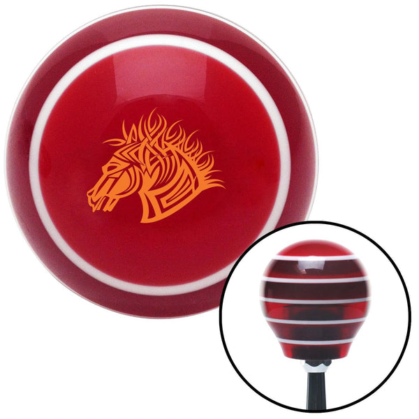 Orange Horse Red Stripe Shift Knob with M16 x 15 Insert