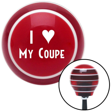 White I 3 MY COUPE Red Stripe Shift Knob with M16 x 15 Insert