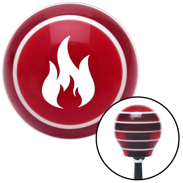 White Flames Red Stripe Shift Knob with M16 x 15 Insert