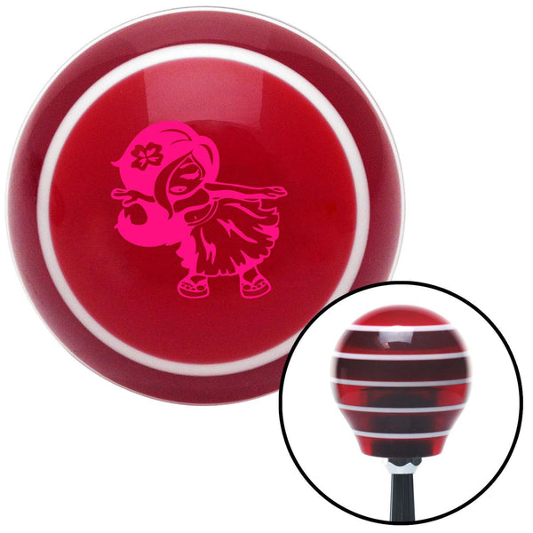 Pink Anime Hula Girl Red Stripe Shift Knob with M16 x 15 Insert