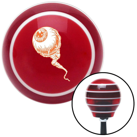 Orange Zombie Eyeball Red Stripe Shift Knob with M16 x 15 Insert