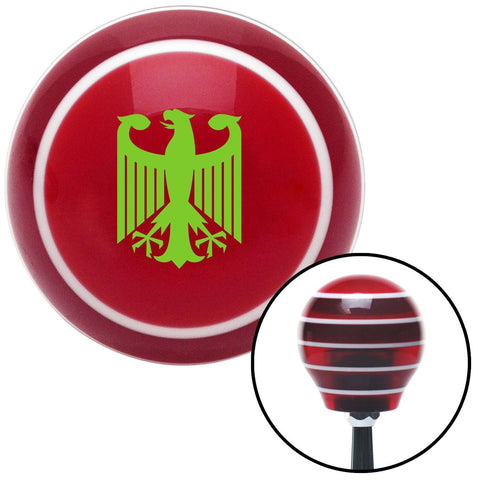 Green Eagle Coat of Arms Red Stripe Shift Knob with M16 x 15 Insert
