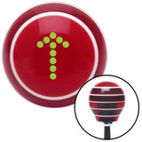 Green Dotted Directional Arrow Up Red Stripe Shift Knob with M16 x 15 Insert