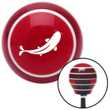 White Killer Whale Red Stripe Shift Knob with M16 x 15 Insert