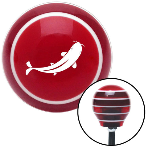 White Killer Whale Red Stripe Shift Knob with M16 x 15 Insert