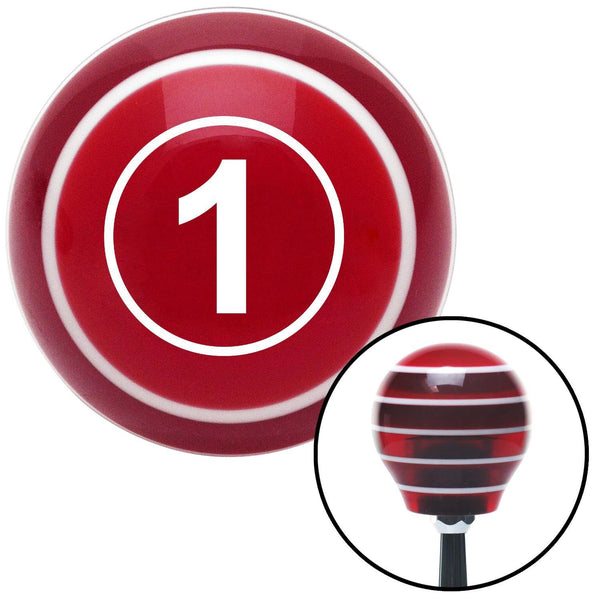 White Ball 1 Red Stripe Shift Knob with M16 x 15 Insert