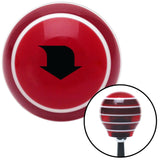 Black Fat Solid Arrow Down Red Stripe Shift Knob with M16 x 15 Insert