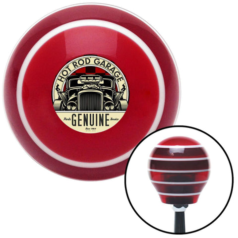 Hot Rod Garage Red Stripe Shift Knob with M16 x 15 Insert