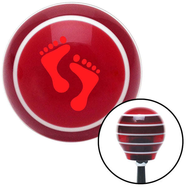 Red Bare Feet Red Stripe Shift Knob with M16 x 15 Insert