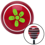 Green Hawaiian Flower 2 Red Stripe Shift Knob with M16 x 15 Insert