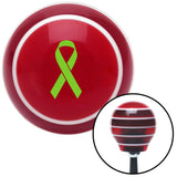 Green Ribbon w Overlap Red Stripe Shift Knob with M16 x 15 Insert