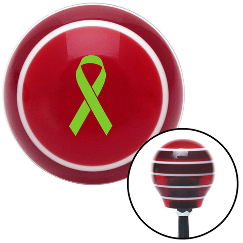 Green Ribbon w Overlap Red Stripe Shift Knob with M16 x 15 Insert