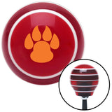 Orange Pawprint Sharp Red Stripe Shift Knob with M16 x 15 Insert