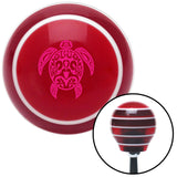 Pink Turtle Red Stripe Shift Knob with M16 x 15 Insert