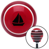 Black Sail Boat 2 Red Stripe Shift Knob with M16 x 15 Insert