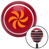 Orange Spinning Fan Blades Red Stripe Shift Knob with M16 x 15 Insert