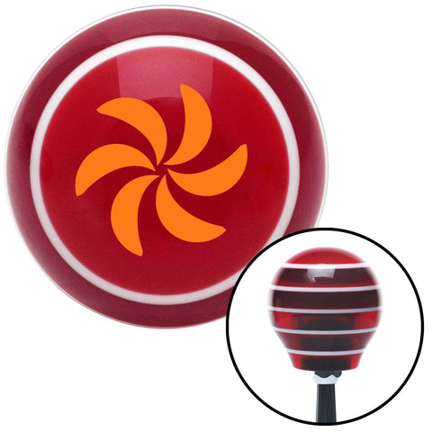Orange Spinning Fan Blades Red Stripe Shift Knob with M16 x 15 Insert