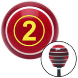 Yellow Ball 2 Red Stripe Shift Knob with M16 x 15 Insert