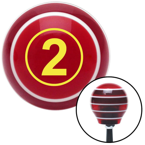 Yellow Ball 2 Red Stripe Shift Knob with M16 x 15 Insert