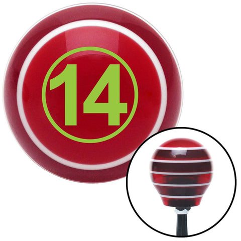 Green Ball 14 Red Stripe Shift Knob with M16 x 15 Insert