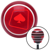 Red Spade on a Card Red Stripe Shift Knob with M16 x 15 Insert