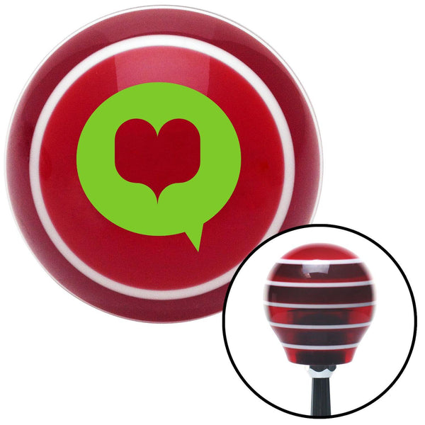 Green Heart in Quote Bubble Red Stripe Shift Knob with M16 x 15 Insert