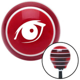 White One Eye Red Stripe Shift Knob with M16 x 15 Insert