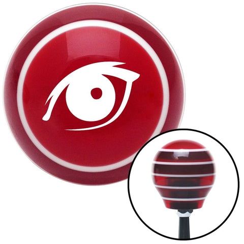 White One Eye Red Stripe Shift Knob with M16 x 15 Insert