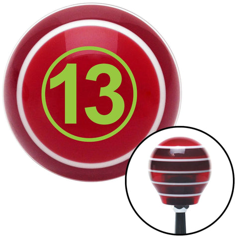 Green Ball 13 Red Stripe Shift Knob with M16 x 15 Insert
