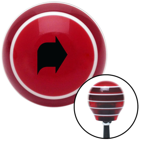 Black Fat Solid Arrow Right Red Stripe Shift Knob with M16 x 15 Insert