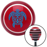 Blue Hawaiian Turtle Red Stripe Shift Knob with M16 x 15 Insert