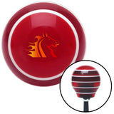 Horse on Fire Red Stripe Shift Knob with M16 x 15 Insert