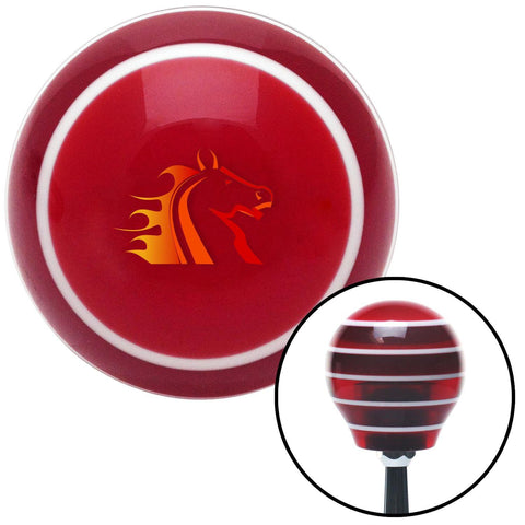 Horse on Fire Red Stripe Shift Knob with M16 x 15 Insert