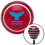 Blue Whale Tail Red Stripe Shift Knob with M16 x 15 Insert