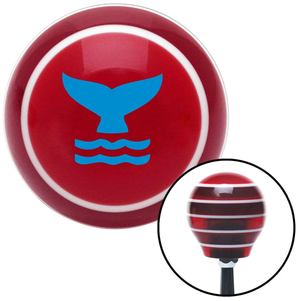 Blue Whale Tail Red Stripe Shift Knob with M16 x 15 Insert