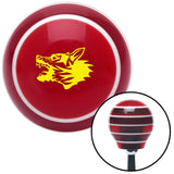 Yellow Angry Dog Red Stripe Shift Knob with M16 x 15 Insert