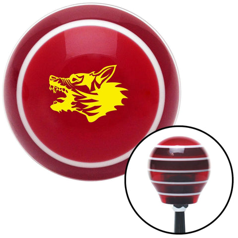 Yellow Angry Dog Red Stripe Shift Knob with M16 x 15 Insert