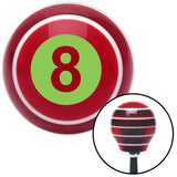 Green 8 Ball Red Stripe Shift Knob with M16 x 15 Insert