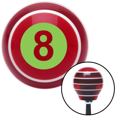 Green 8 Ball Red Stripe Shift Knob with M16 x 15 Insert