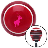 Pink Deer Red Stripe Shift Knob with M16 x 15 Insert