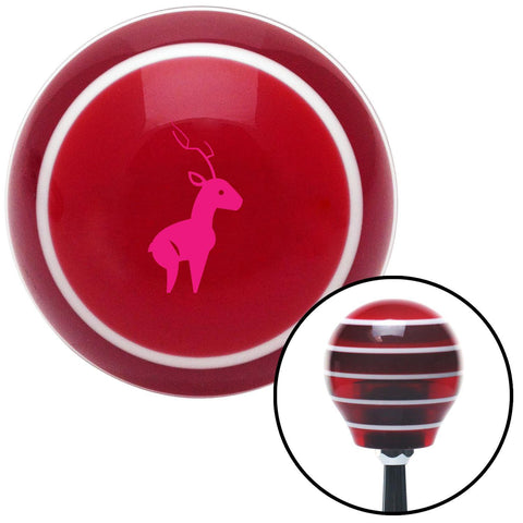 Pink Deer Red Stripe Shift Knob with M16 x 15 Insert