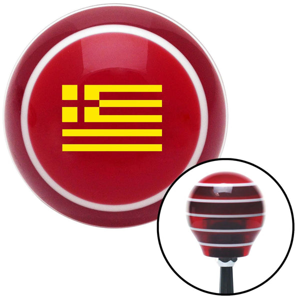 Yellow Greece Red Stripe Shift Knob with M16 x 15 Insert