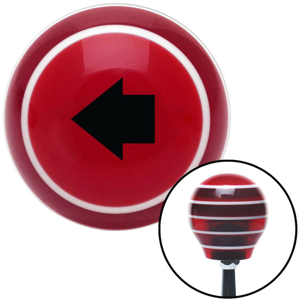 Black Solid Fat Arrow Left Red Stripe Shift Knob with M16 x 15 Insert