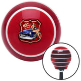 Old School Cool Red Stripe Shift Knob with M16 x 15 Insert