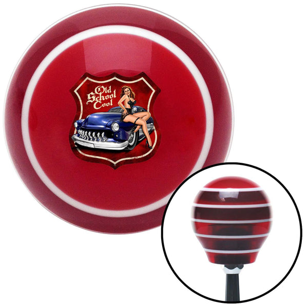 Old School Cool Red Stripe Shift Knob with M16 x 15 Insert