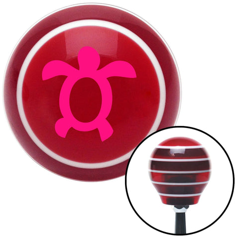 Pink Simple Turtle Red Stripe Shift Knob with M16 x 15 Insert