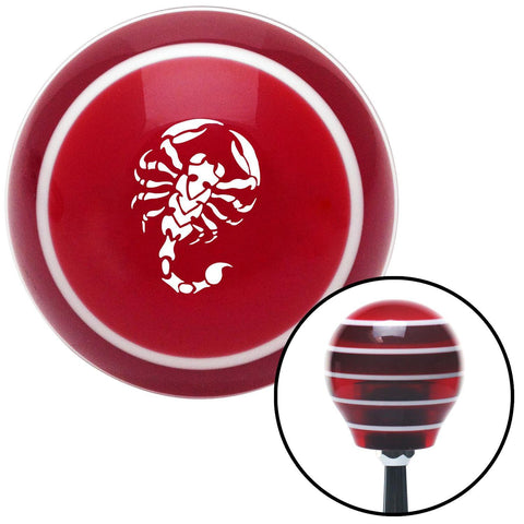 White Scorpion Red Stripe Shift Knob with M16 x 15 Insert