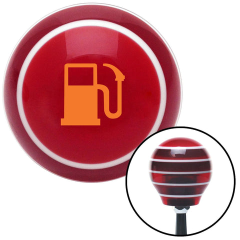 Orange Gas Station Tank Red Stripe Shift Knob with M16 x 15 Insert